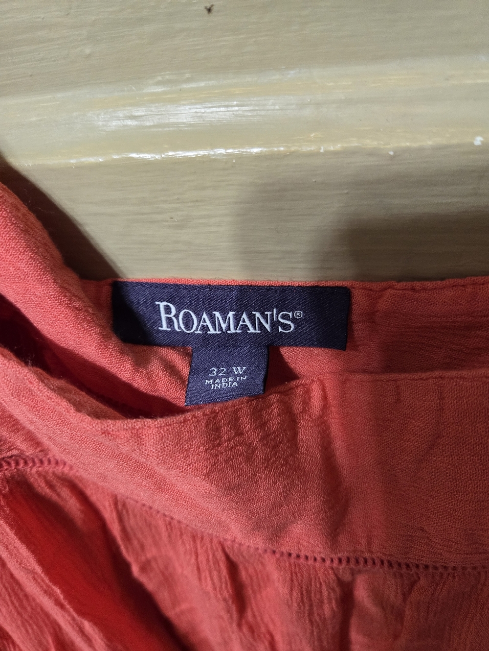 Roaman's Boho Coral Pink Crochet Arm Square Neck Blouse Size: 32W Plus Size - Picture 3 of 6